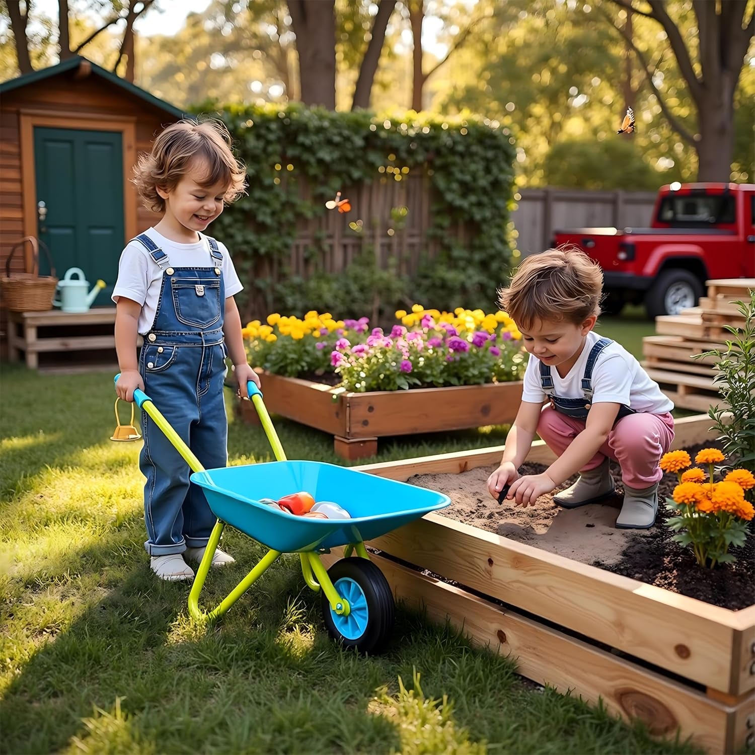 Kids Metal Wheelbarrow Child-Sized