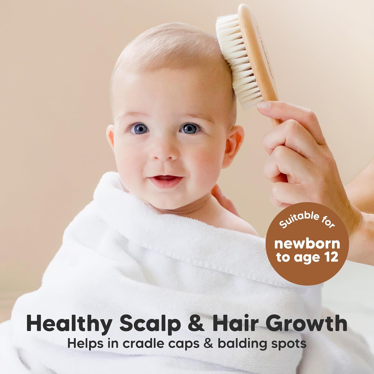 Wooden Baby Hair Brush for Toddler Girls