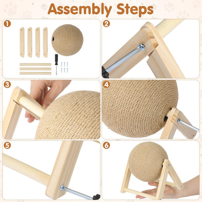 Cat Scratcher with Wood Scratching Ball 