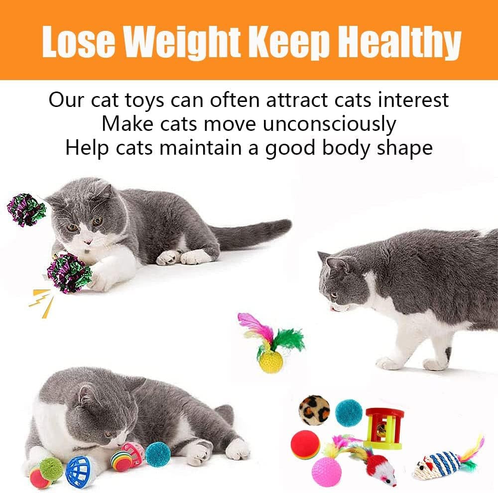 21 Pcs Cat Toys for Indoor Cats Collapsible