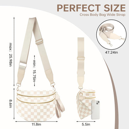 Cross Body Bag for Women Checkered