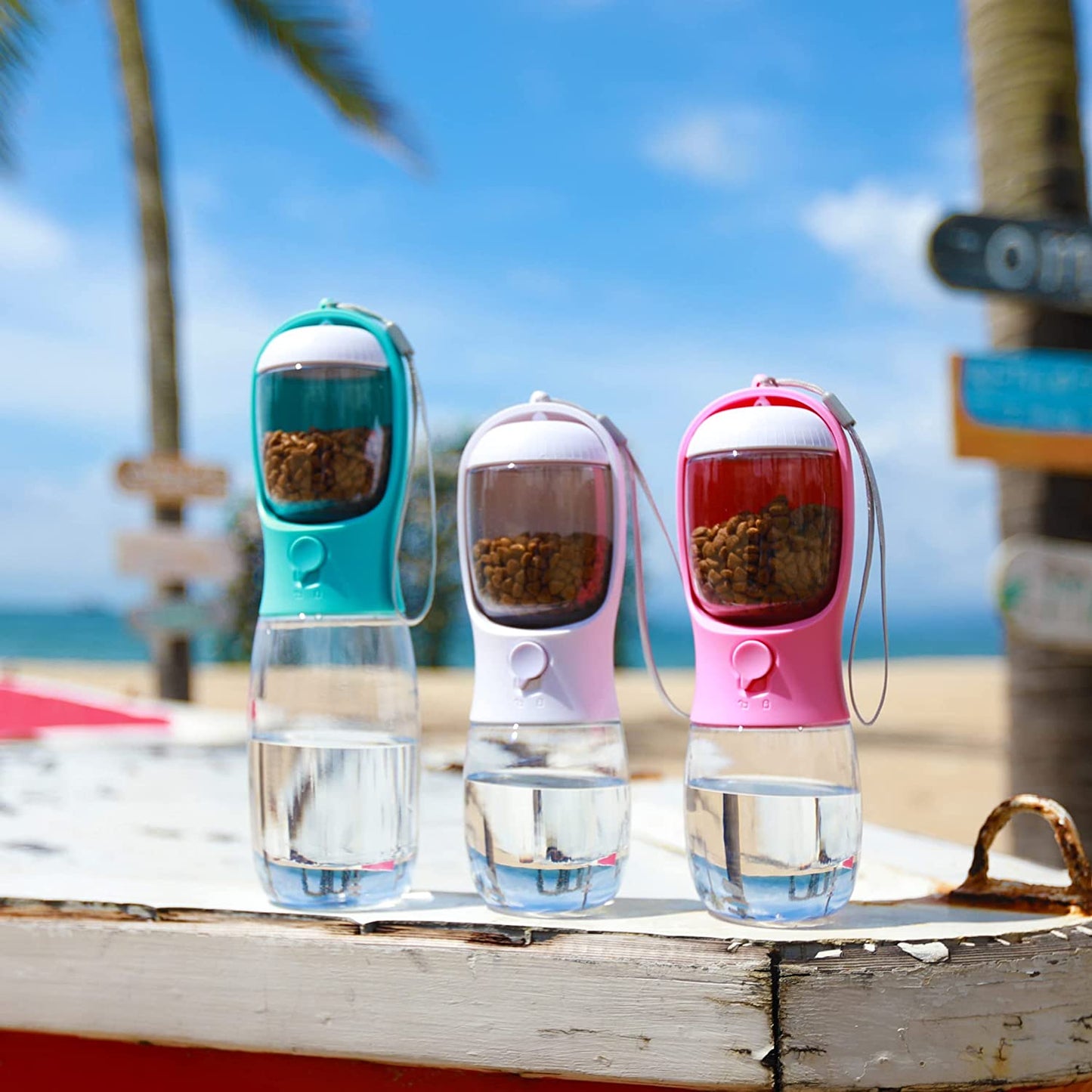 Dog Water Bottle with Food Container