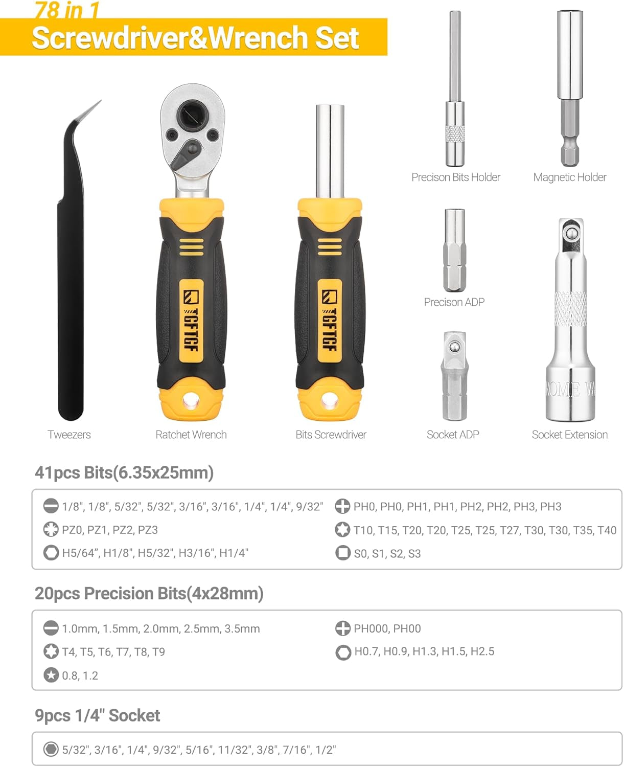 78 PCS Ratcheting Screwdriver Set Ratchet