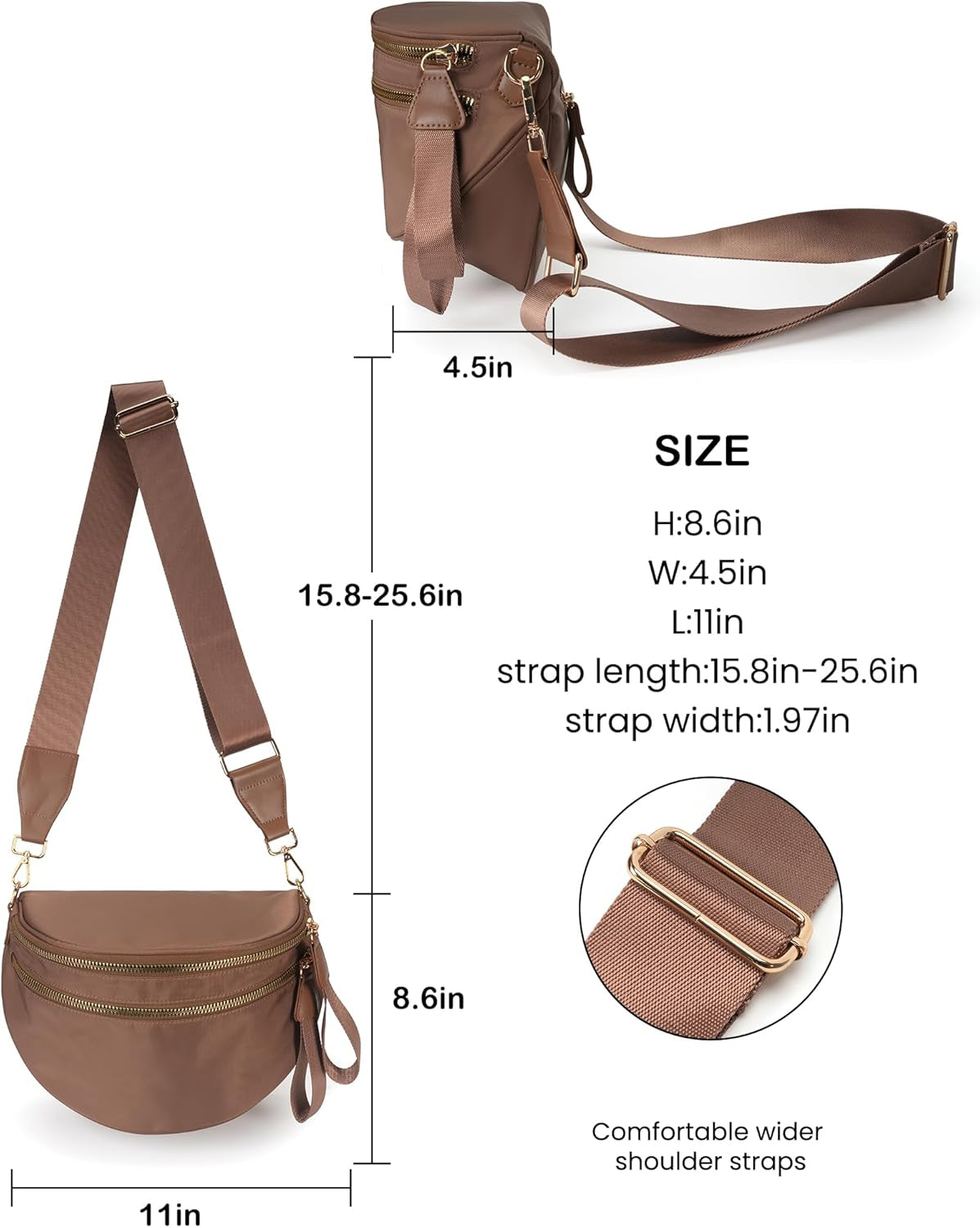 Spacious Nylon Crossbody Bag Bum Bag 