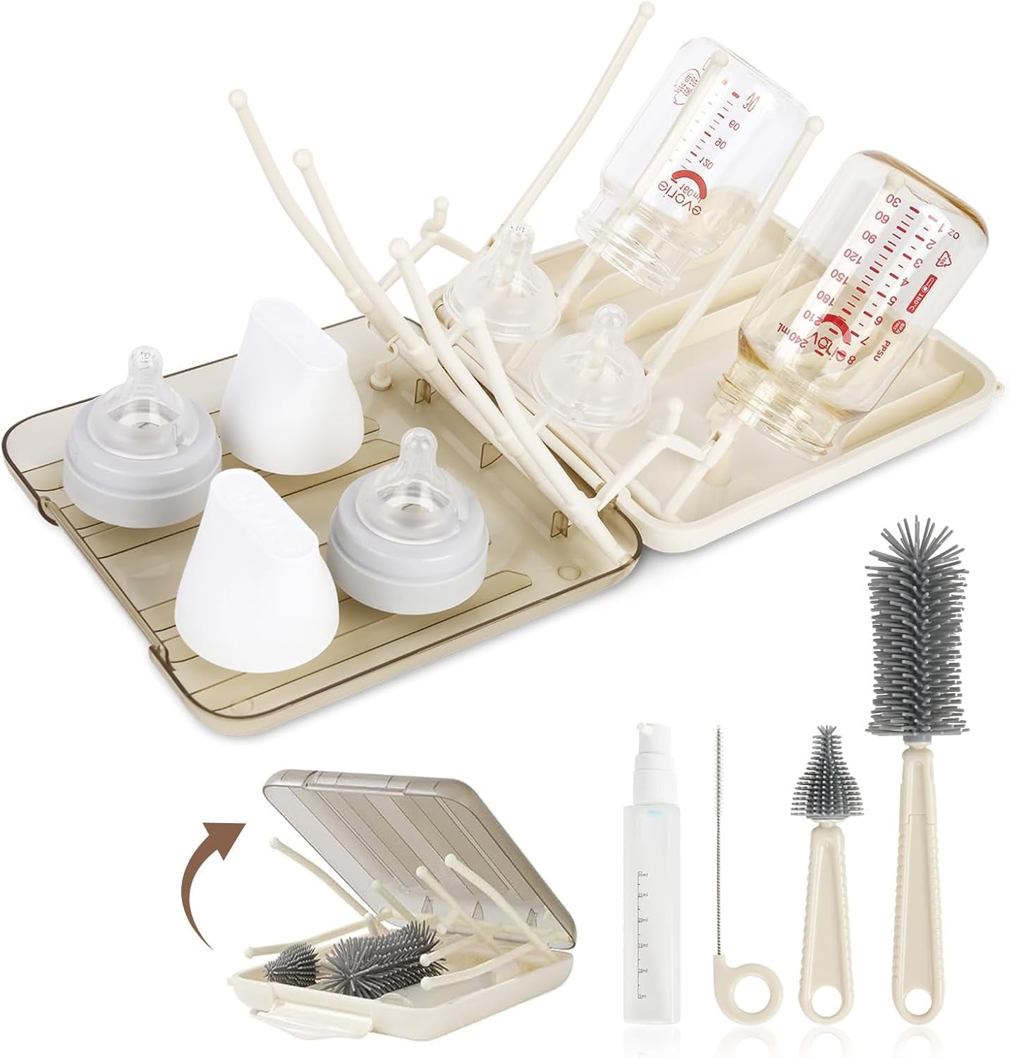Baby Bottle Brush Set 6In1 Travel Bottle
