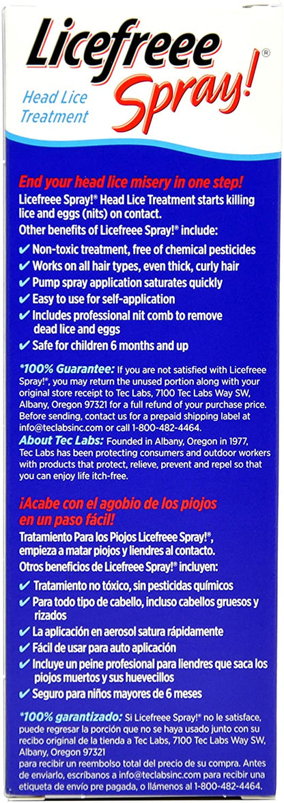 Licefreee Lice Spray for Kids Hair