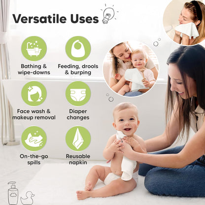 6-Pack Baby Washcloths – Soft Absorbent