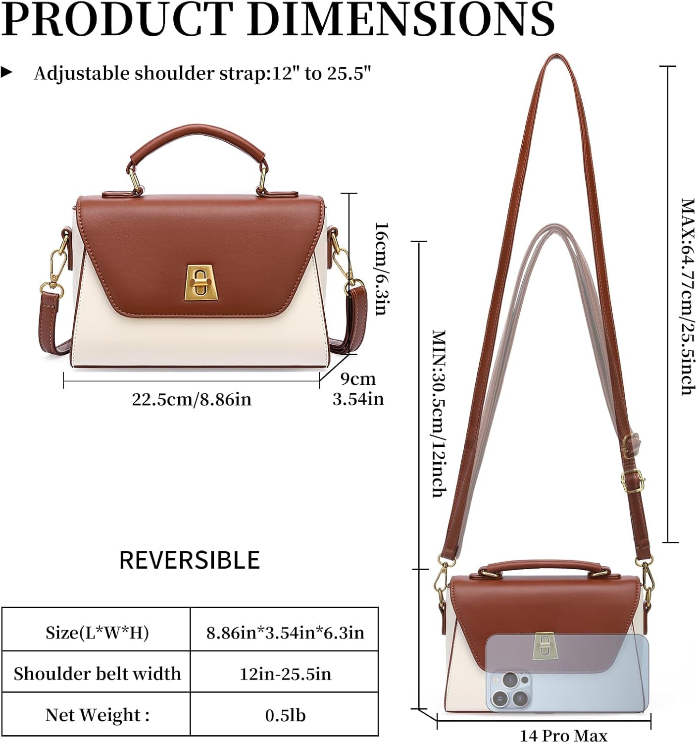 Top-Handle Crossbody Bags for Women 