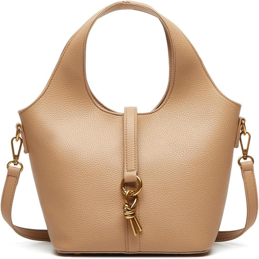 Women Bucket Bag PU Leather Hobo Bag