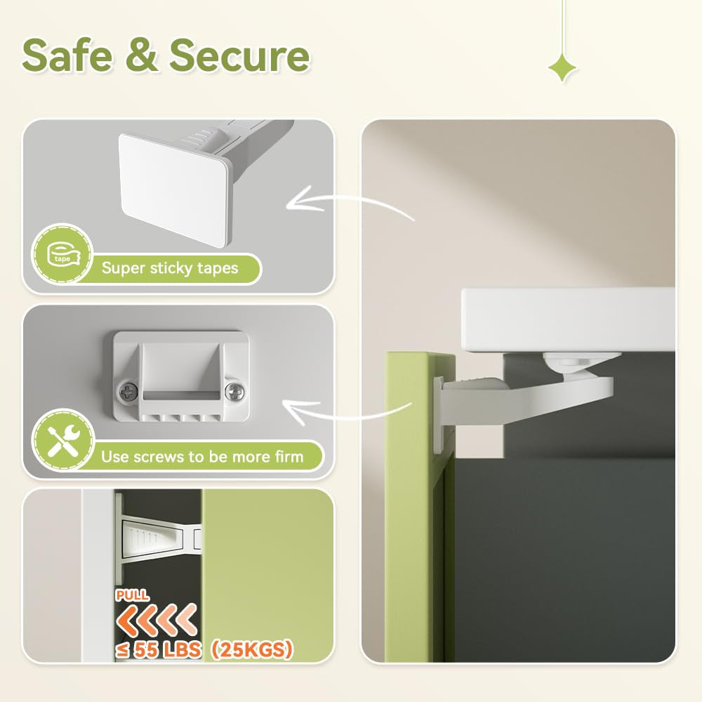 12Pcs Baby Safety Cabinet Lock Childproof