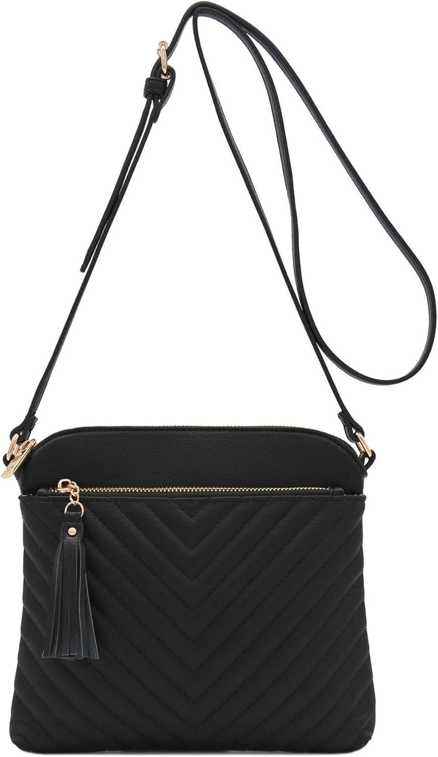 Chevron Quilted Medium Crossbody Bag