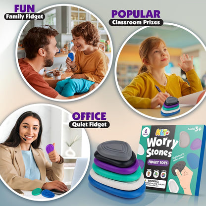 Fidget Toys Adults Sensory Stone: 6 Pack