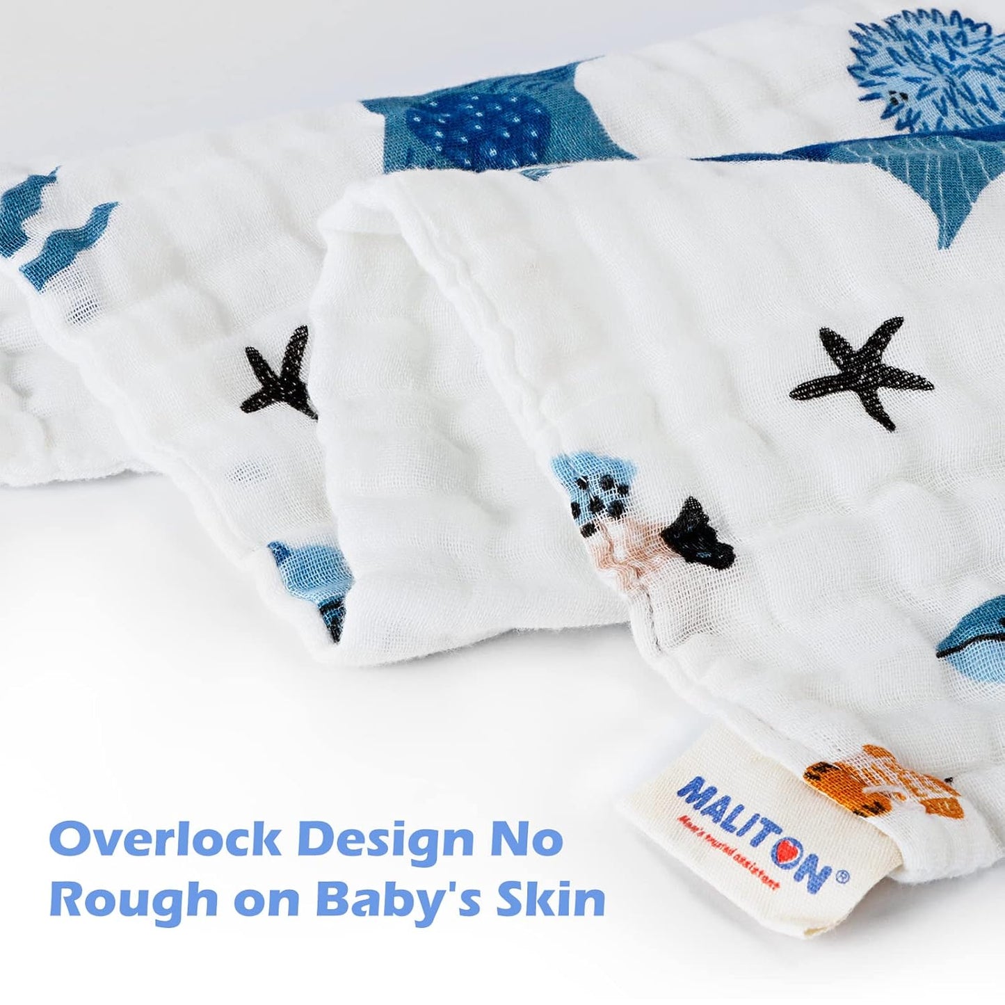 Muslin Baby Burp Cloths 6 Pack L20''X10'