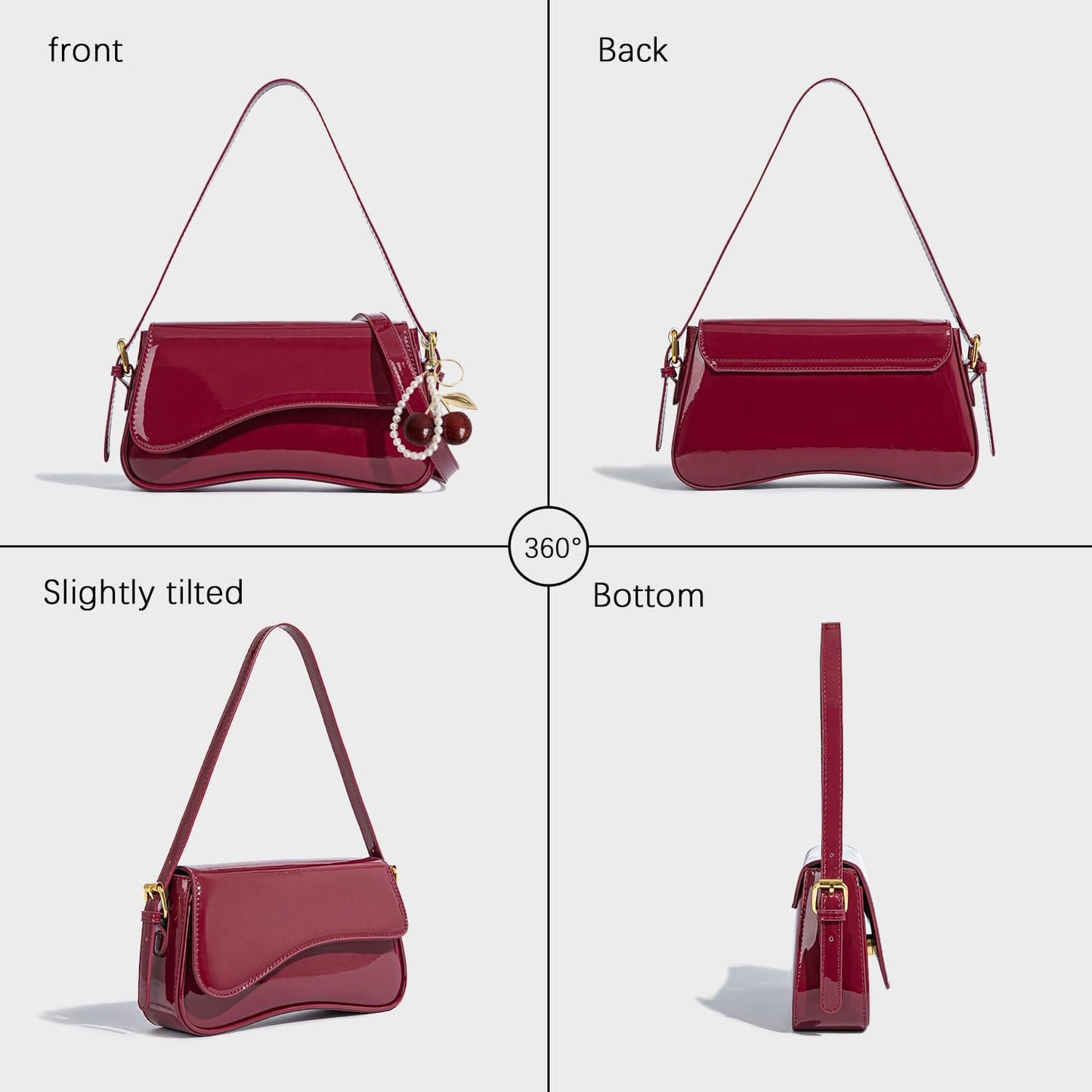 Black Purses for Women Trendy, Y2K Faux 