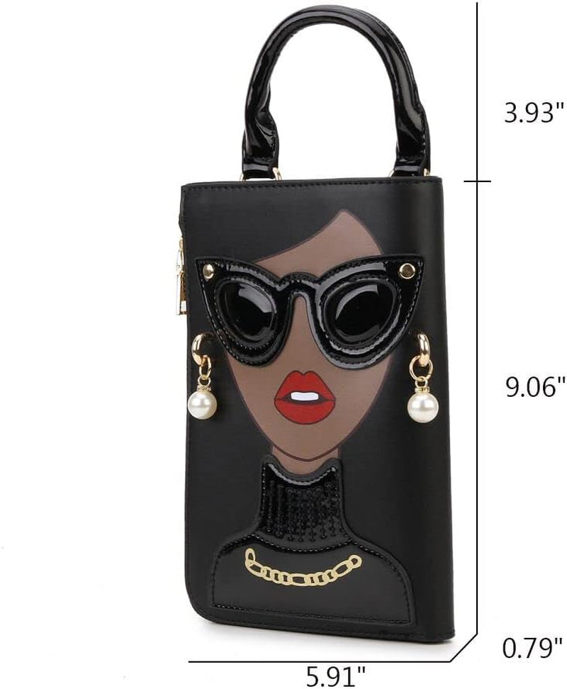 Women Novelty Lady Face Shoulder bag