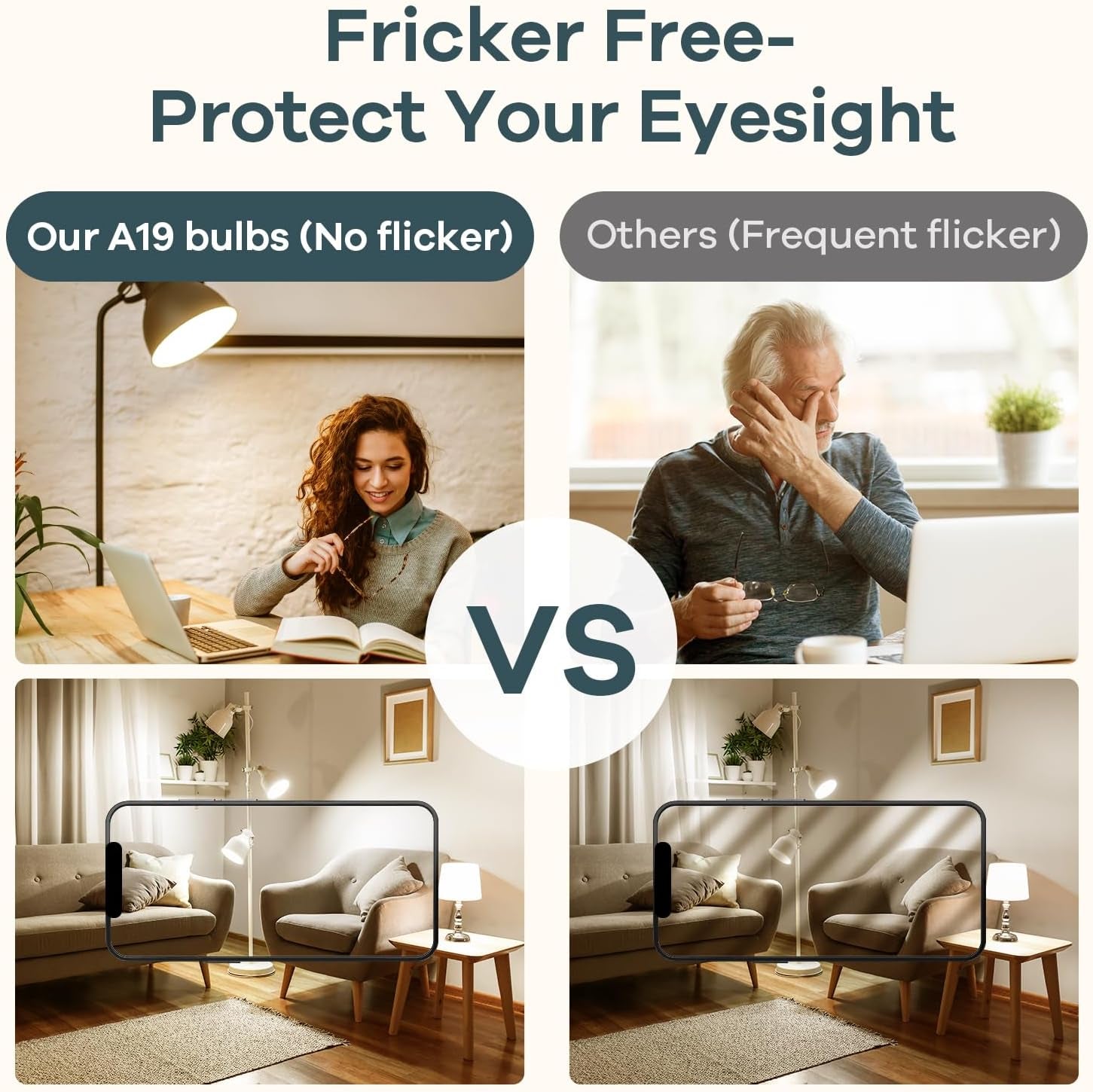 A19 LED Light Bulb, 60W Equivalent 2700K