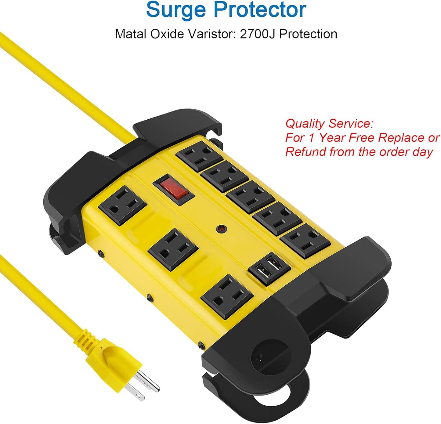 Heavy Duty Power Strip with USB,Workshop
