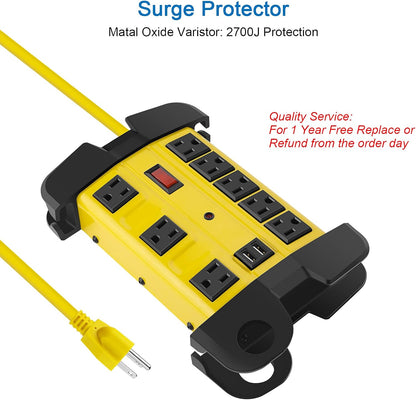 Heavy Duty Power Strip with USB,Workshop