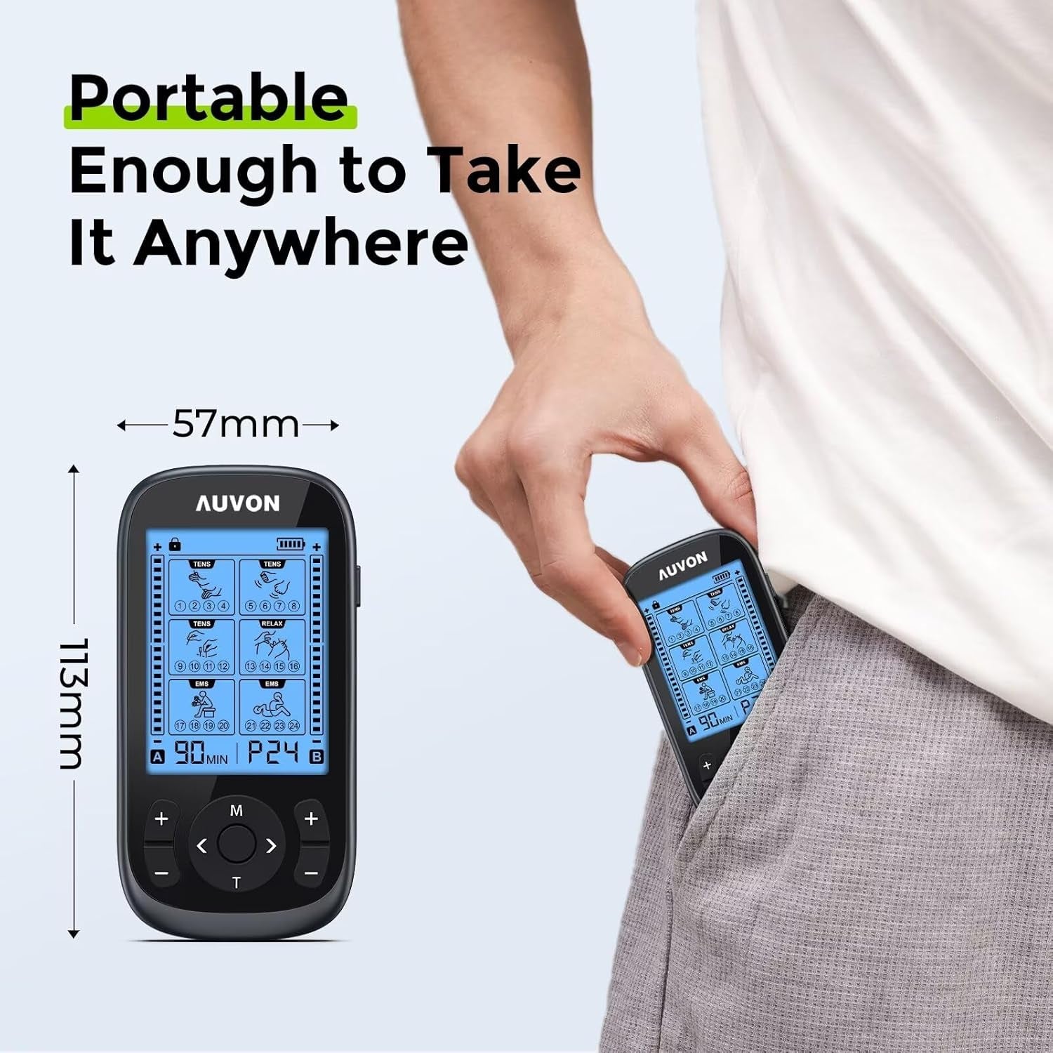 3-In-1 TENS Unit Muscle Stimulator, EMS