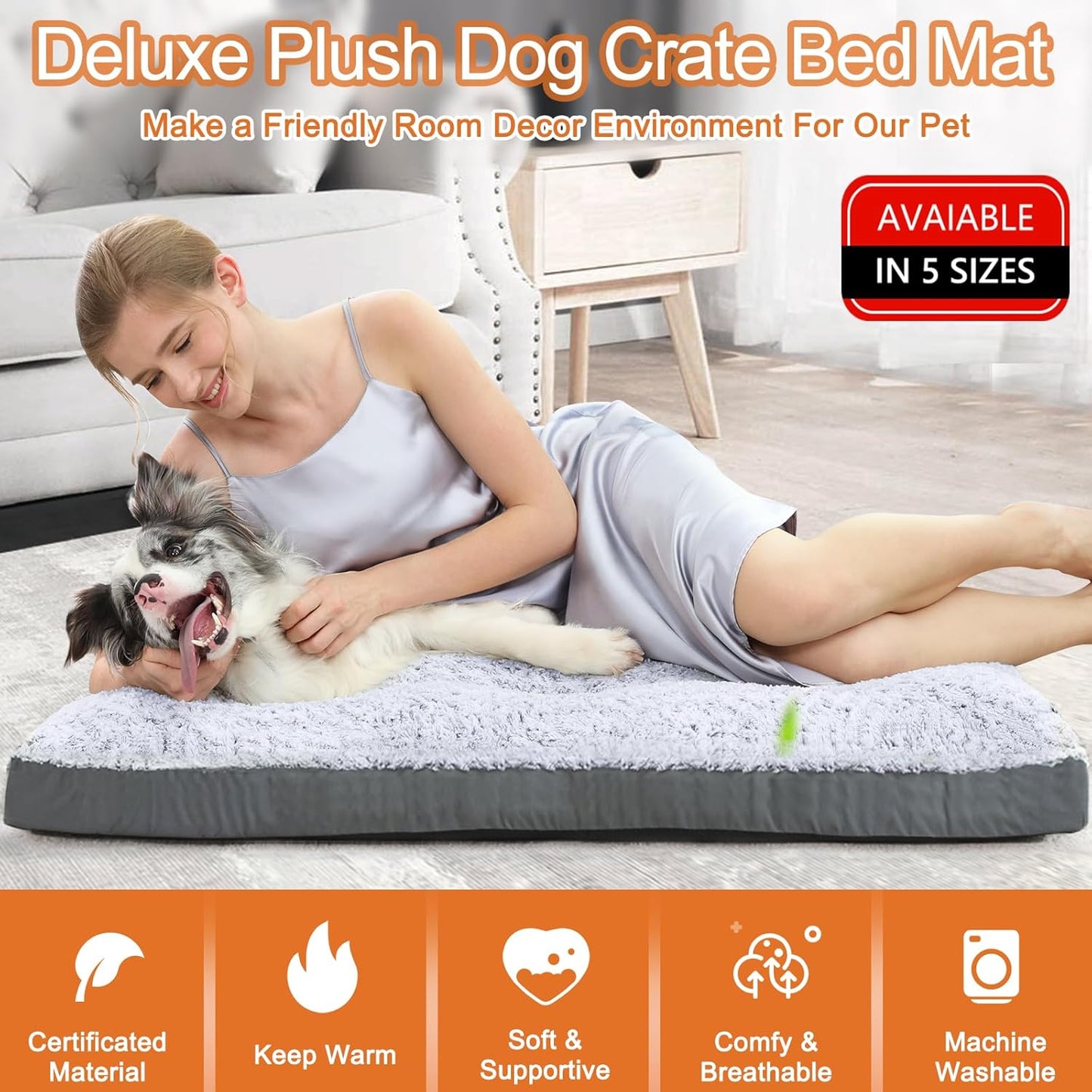 Deluxe Washable Dog Bed for Large Dogs