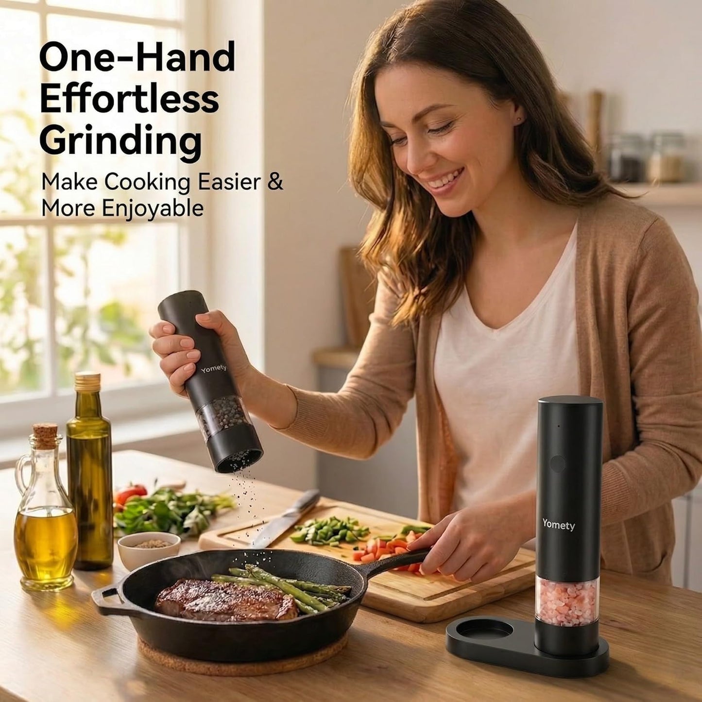 Electric Salt and Pepper Grinder Set
