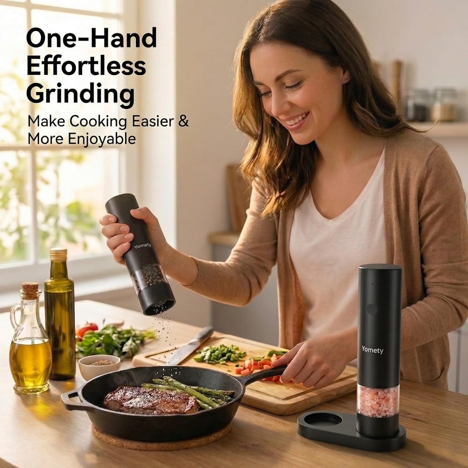 Electric Salt and Pepper Grinder Set
