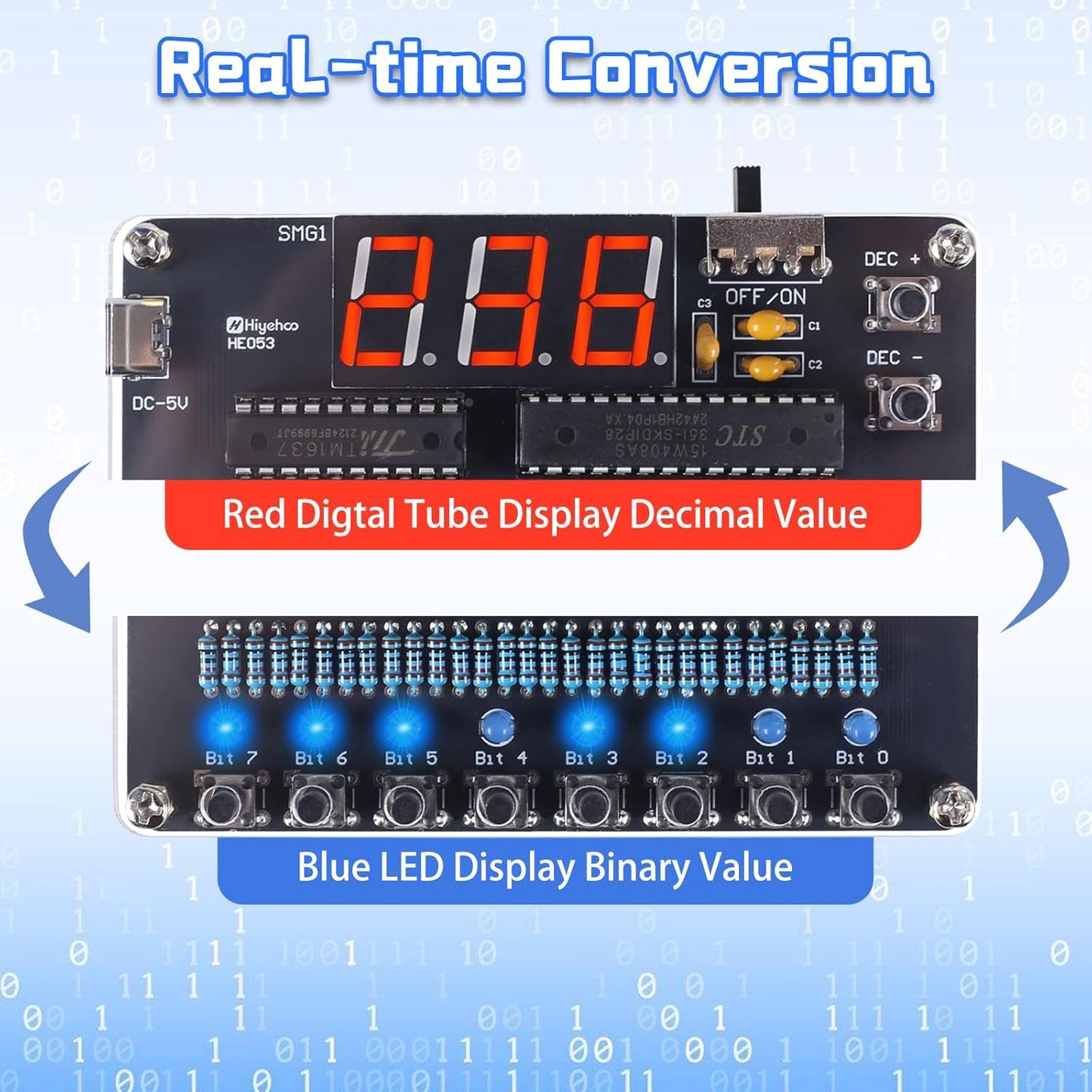 DIY Soldering Project Kit Binary Decimal