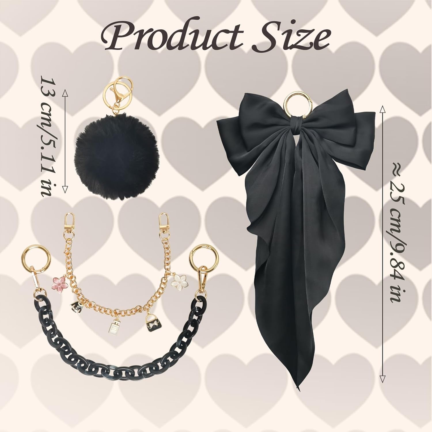 4PCS Tote Bag Decor Kit, Decorative 