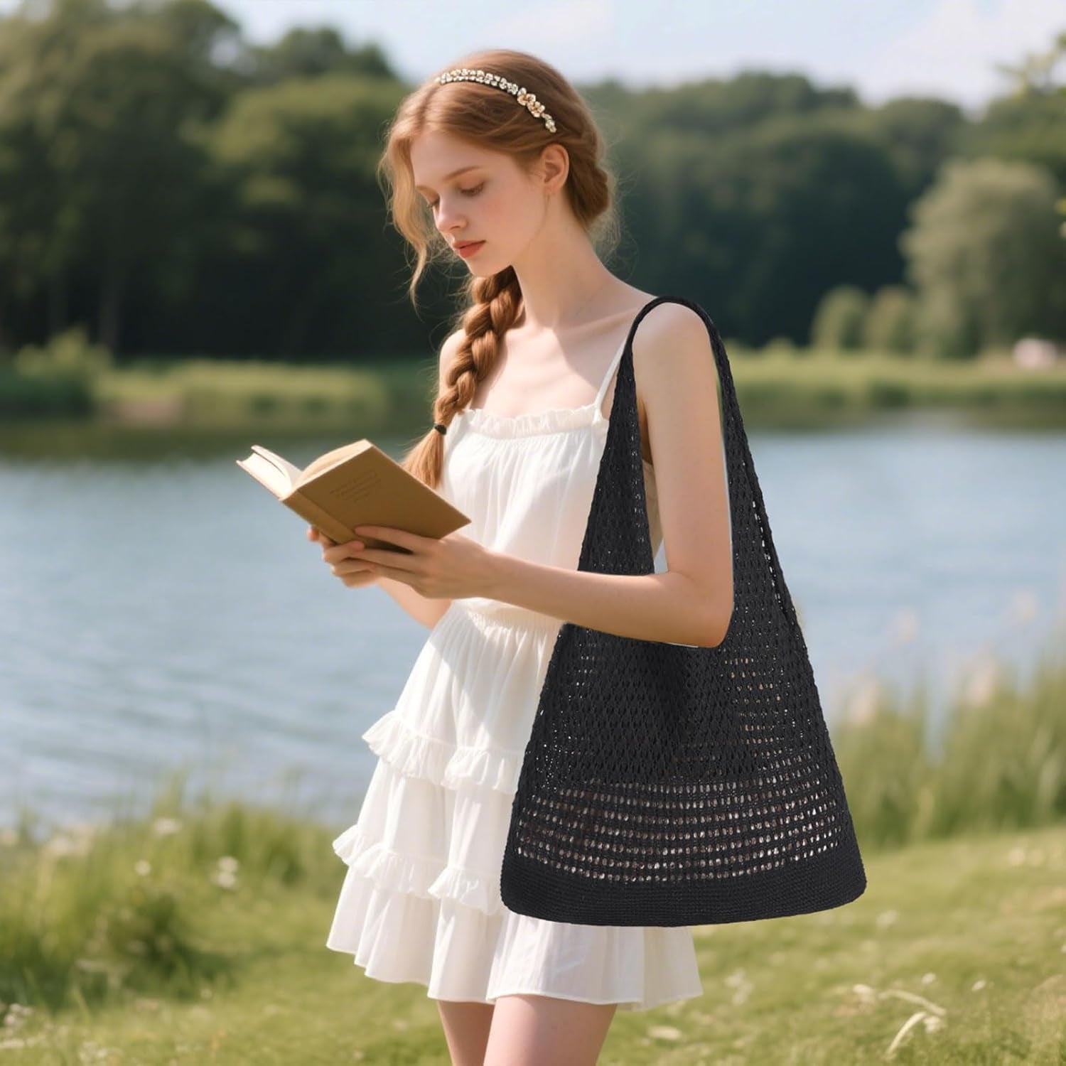 Crochet Bags, Beach Mesh Tote Bag Womens