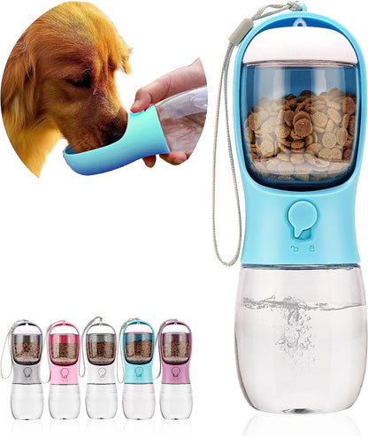 Dog Water Bottle with Food Container