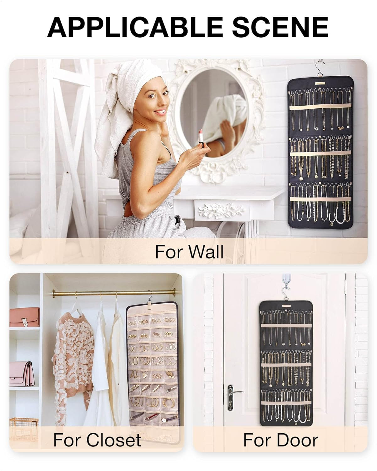 Hanging Jewelry Organizer Storage Roll
