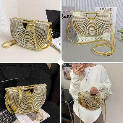 Trendy Woven Evening Clutch Purse