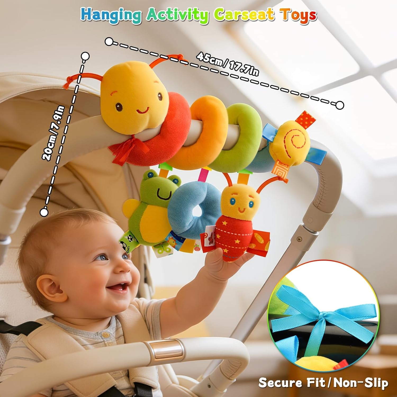 Spiral Car Seat Toys - Baby Sensory Soft