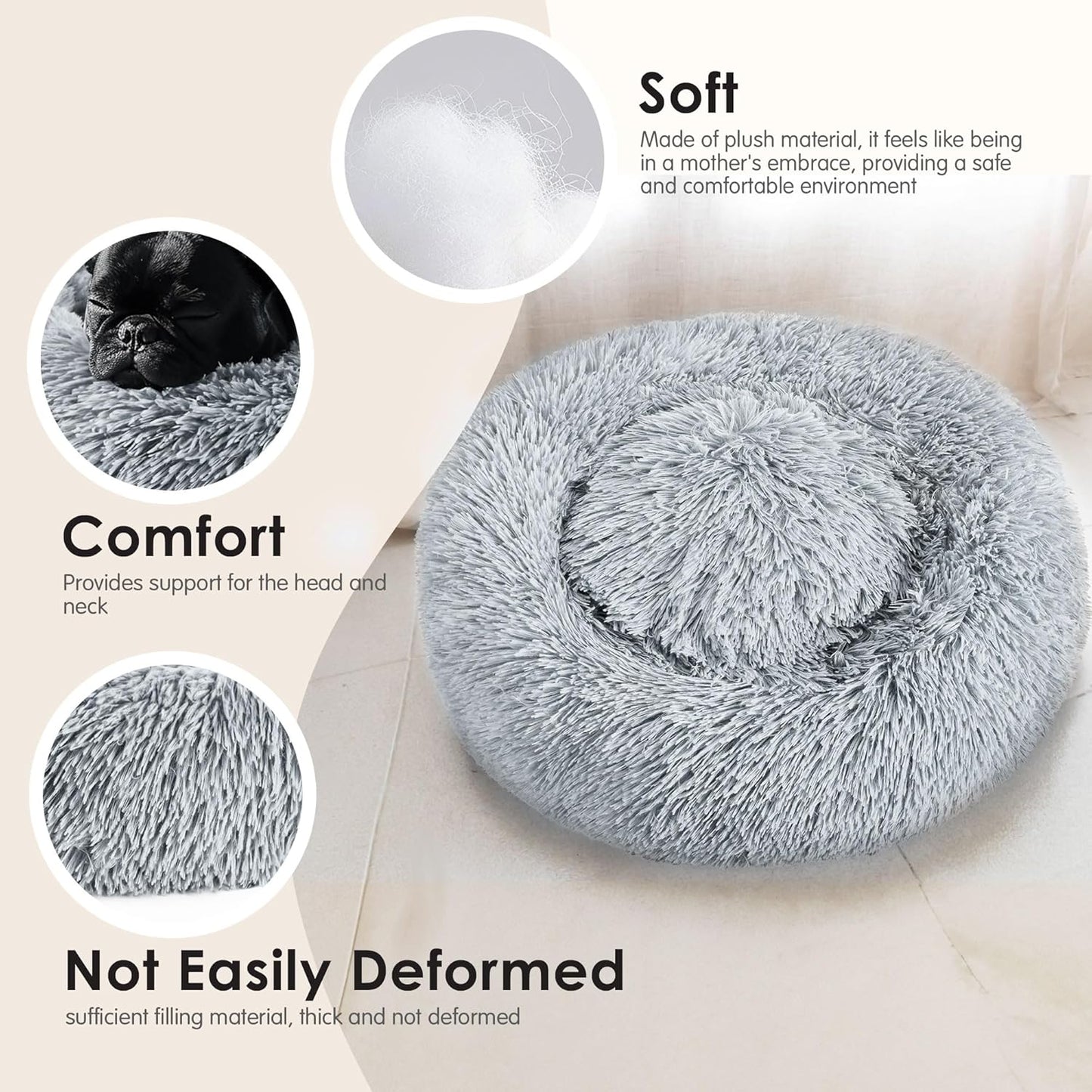 Dog & Cat Bed for Indoor Cats, 20In 