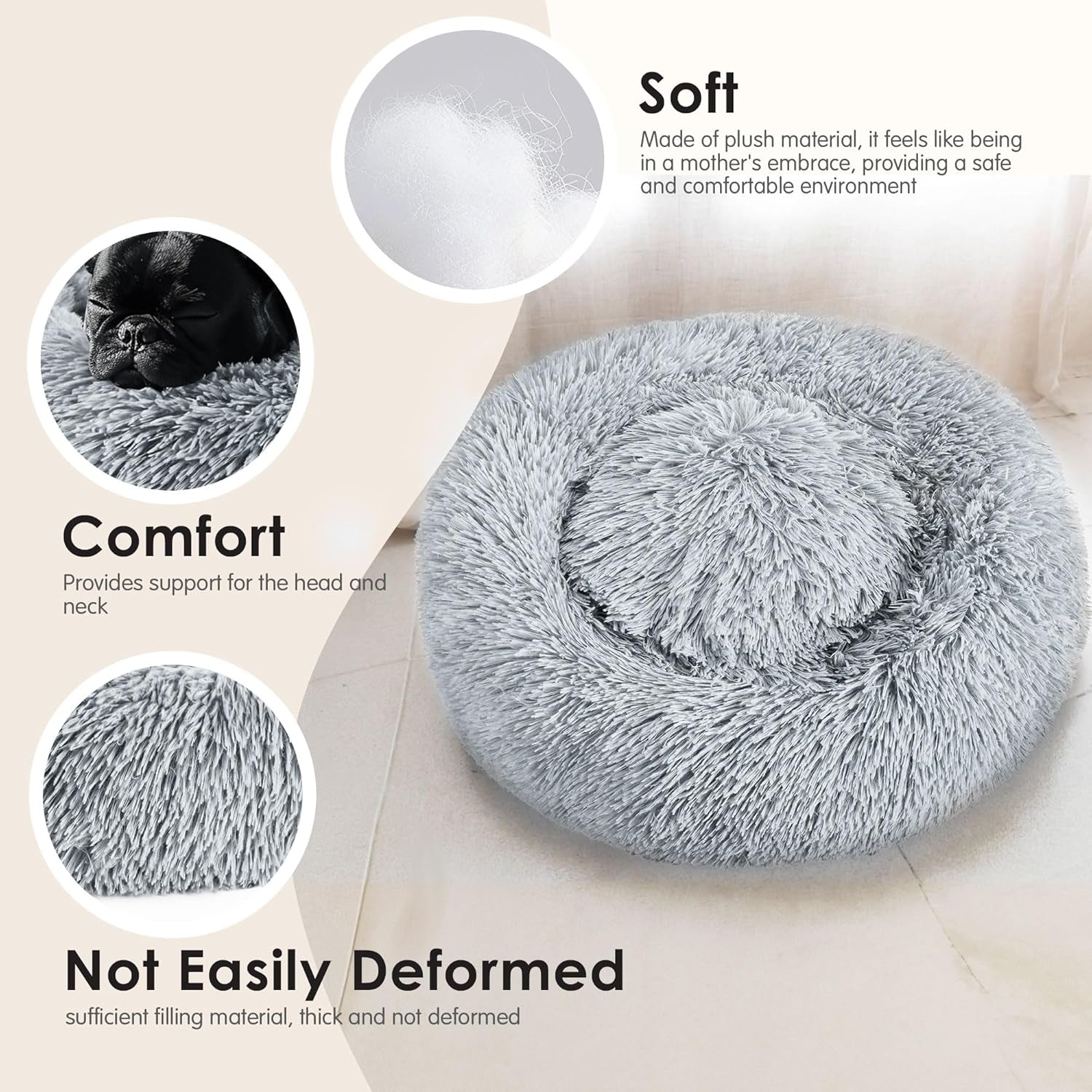 Dog & Cat Bed for Indoor Cats, 20In 
