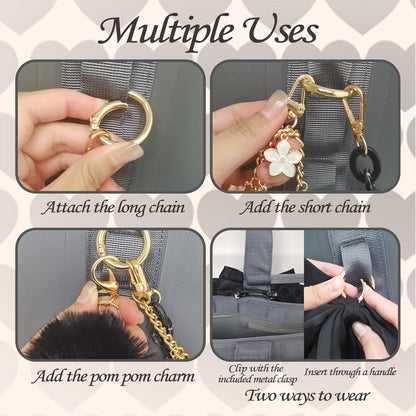 4PCS Tote Bag Decor Kit, Decorative 
