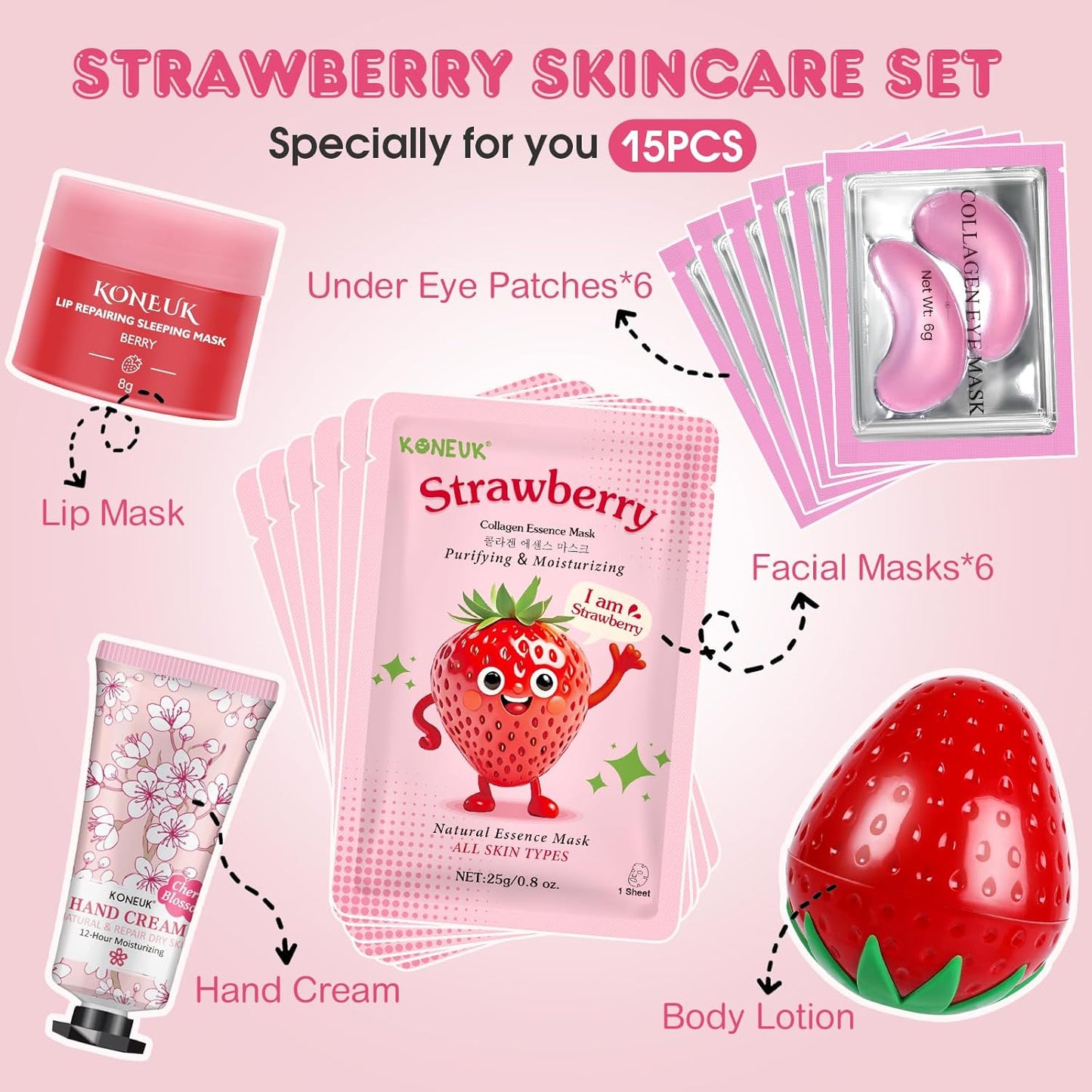 15 PACK Skincare Gift Set for Teen Girls