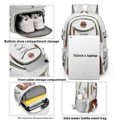 Oxford Cloth Backpack with Laptop Compartment