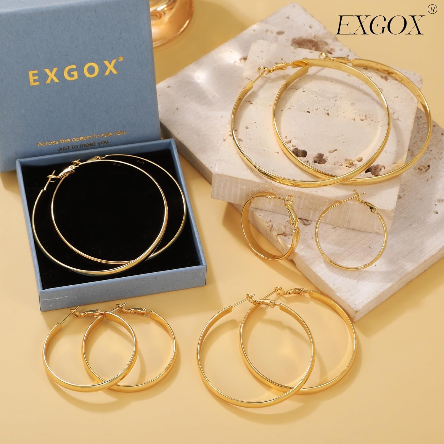5Mm Wide Gold Hoop Earrings for Women