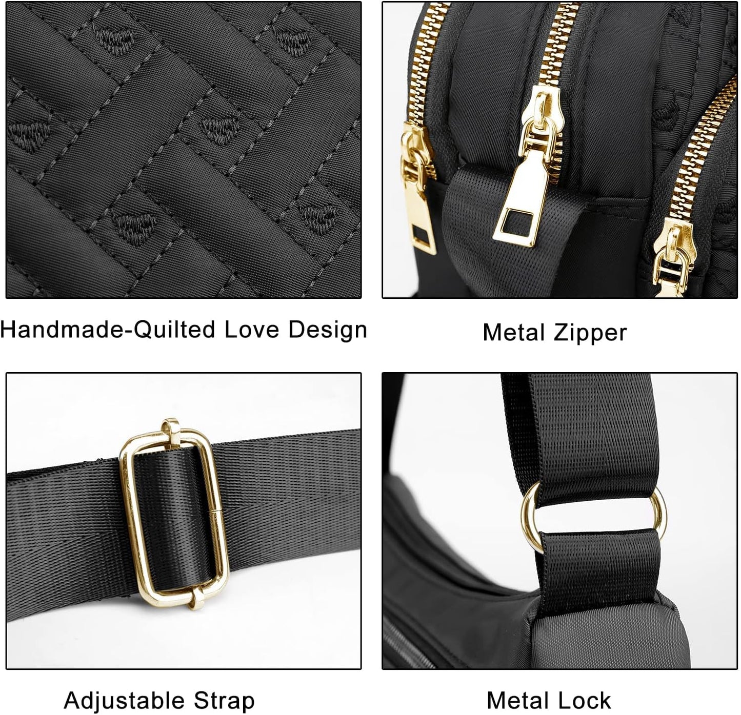 Medium Nylon Crossbody Bags for Women 