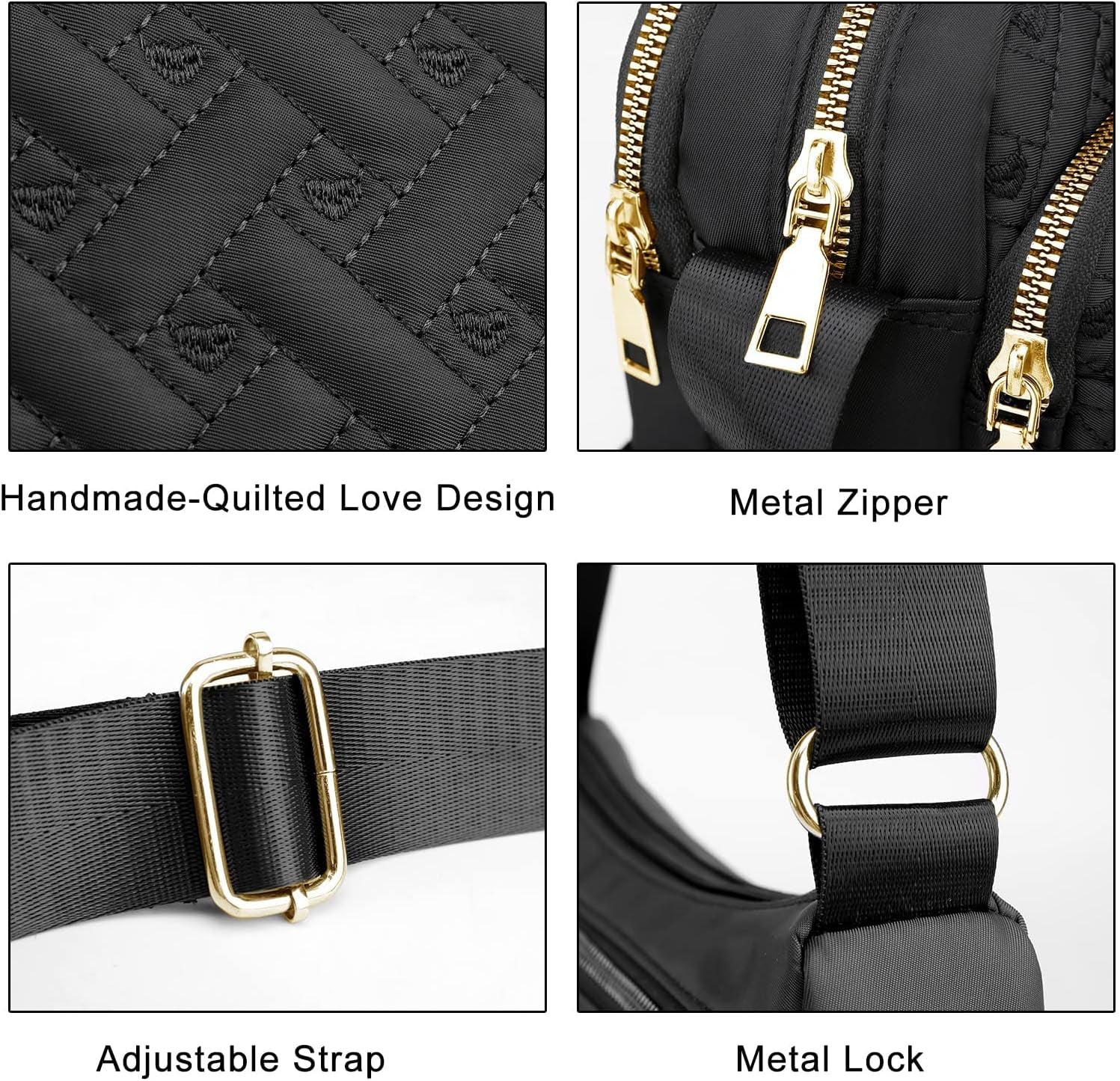 Medium Nylon Crossbody Bags for Women 