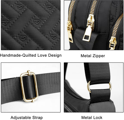 Medium Nylon Crossbody Bags for Women 