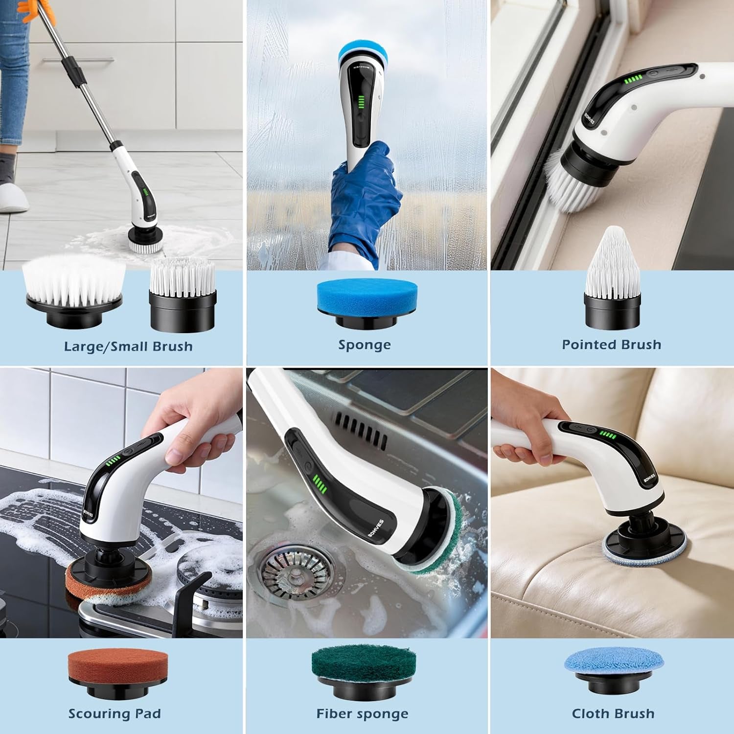 Electric Spin Scrubber,Cordless Cleaning
