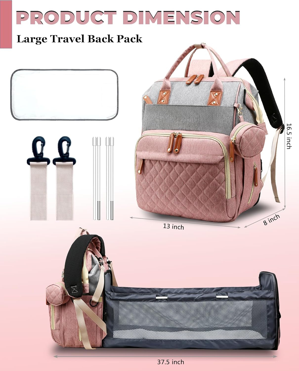 Diaper Bag Backpack with Changing Statin