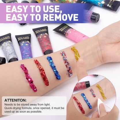 14 Colors Body Glitter,Face Hair Glitter