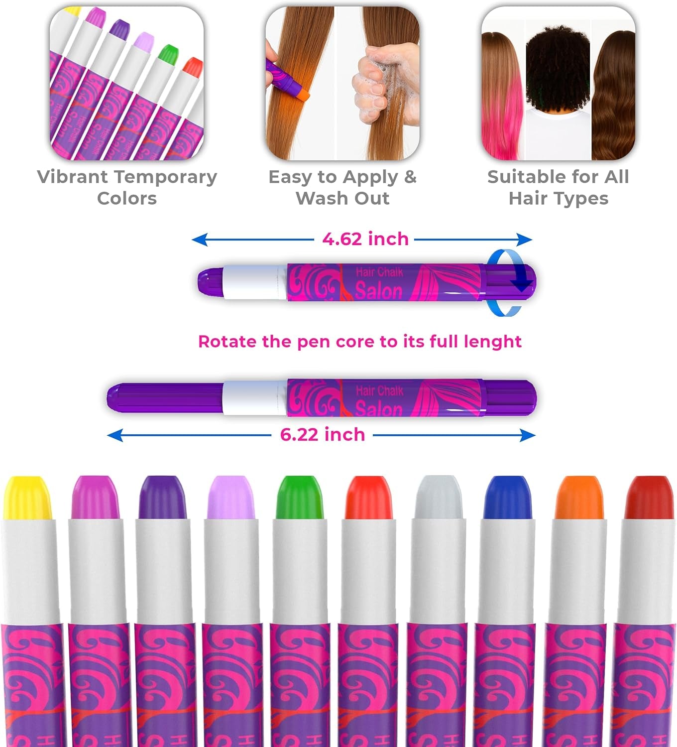 - Girls Gifts Hair Chalk 10 Temporary 