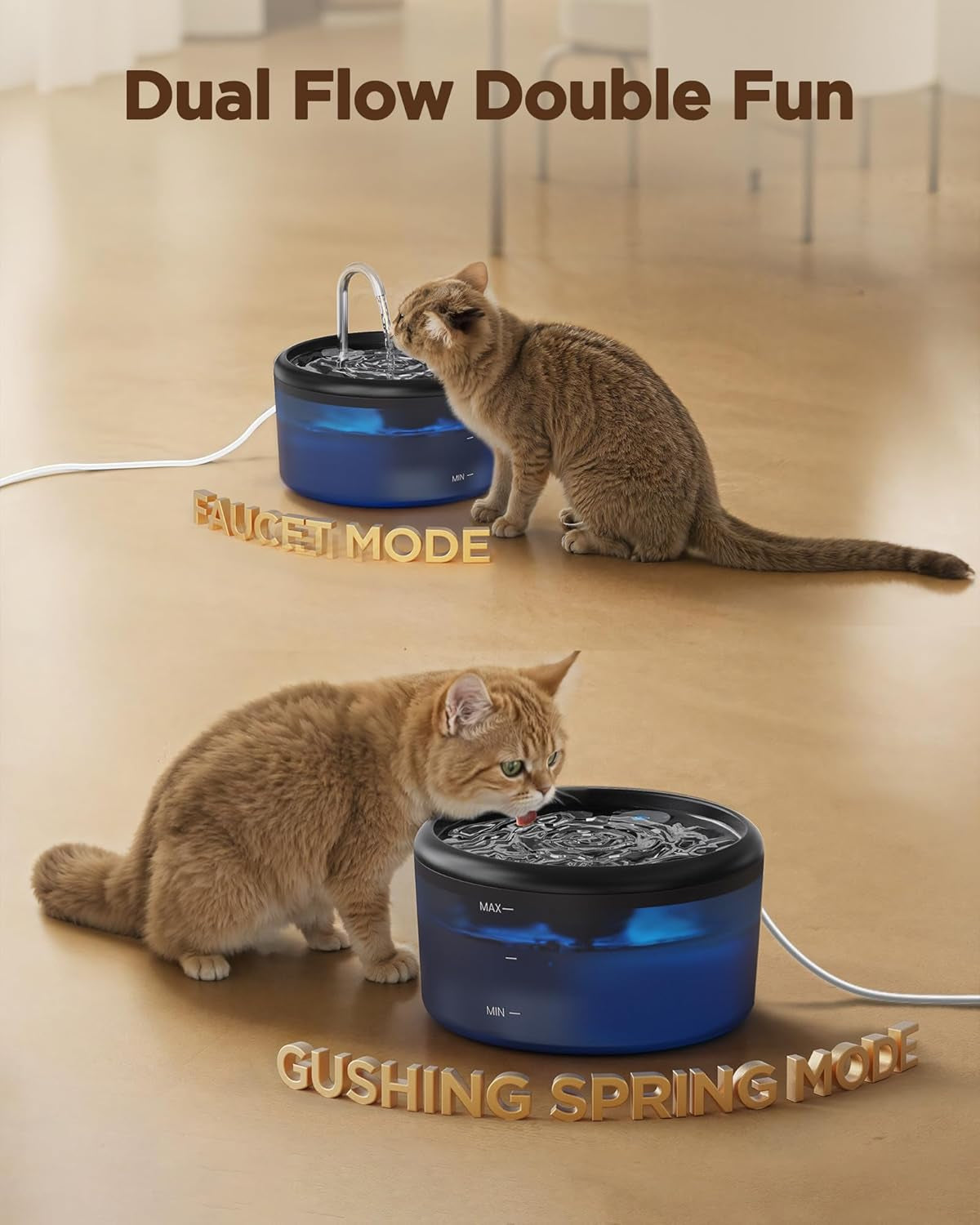 Cat Water Fountain for Cats Indoor: 80Oz
