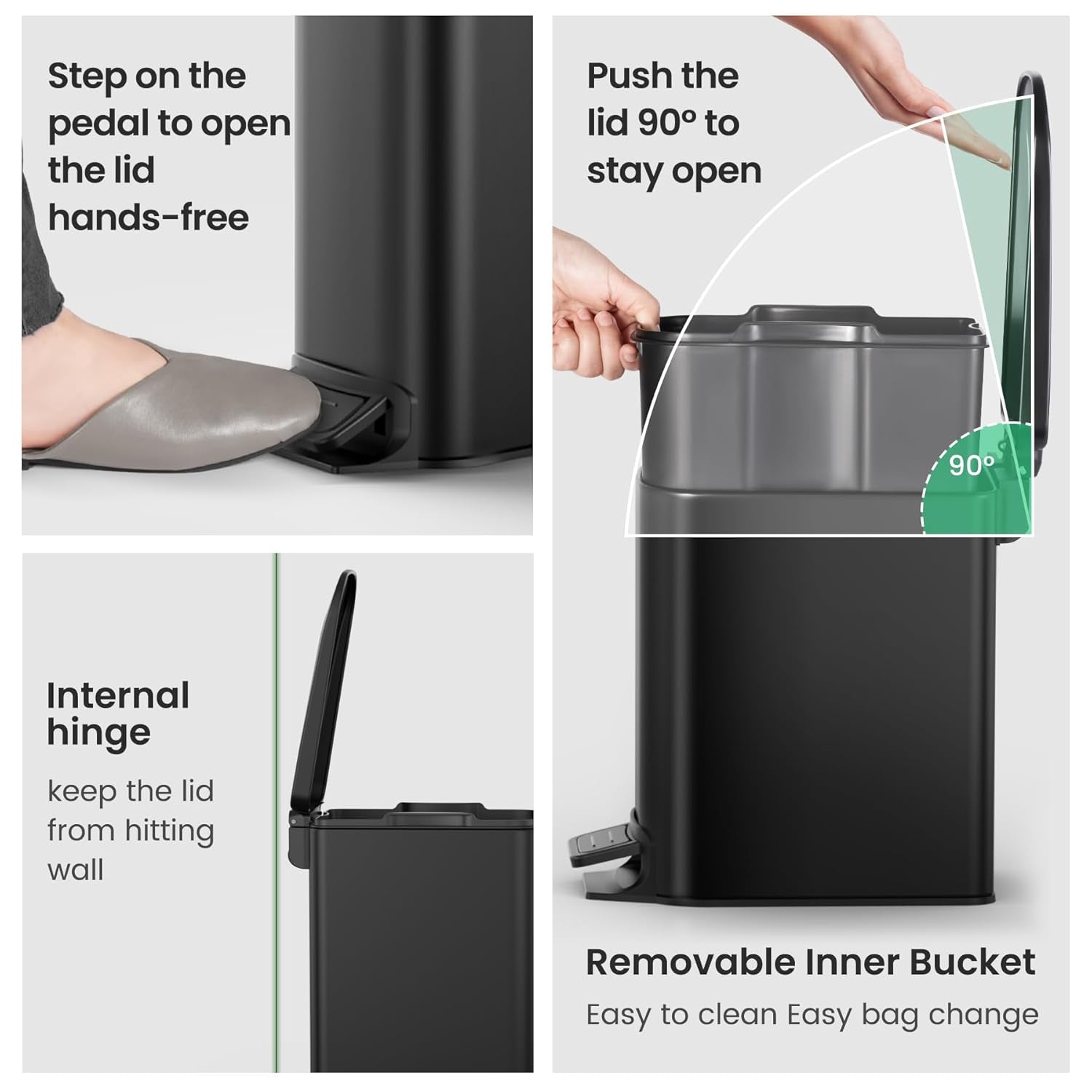 Small Bathroom Trash Can with Lid 