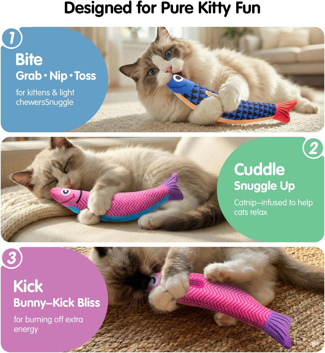 Cat Toys With[5000Mg A+Natural Catnip