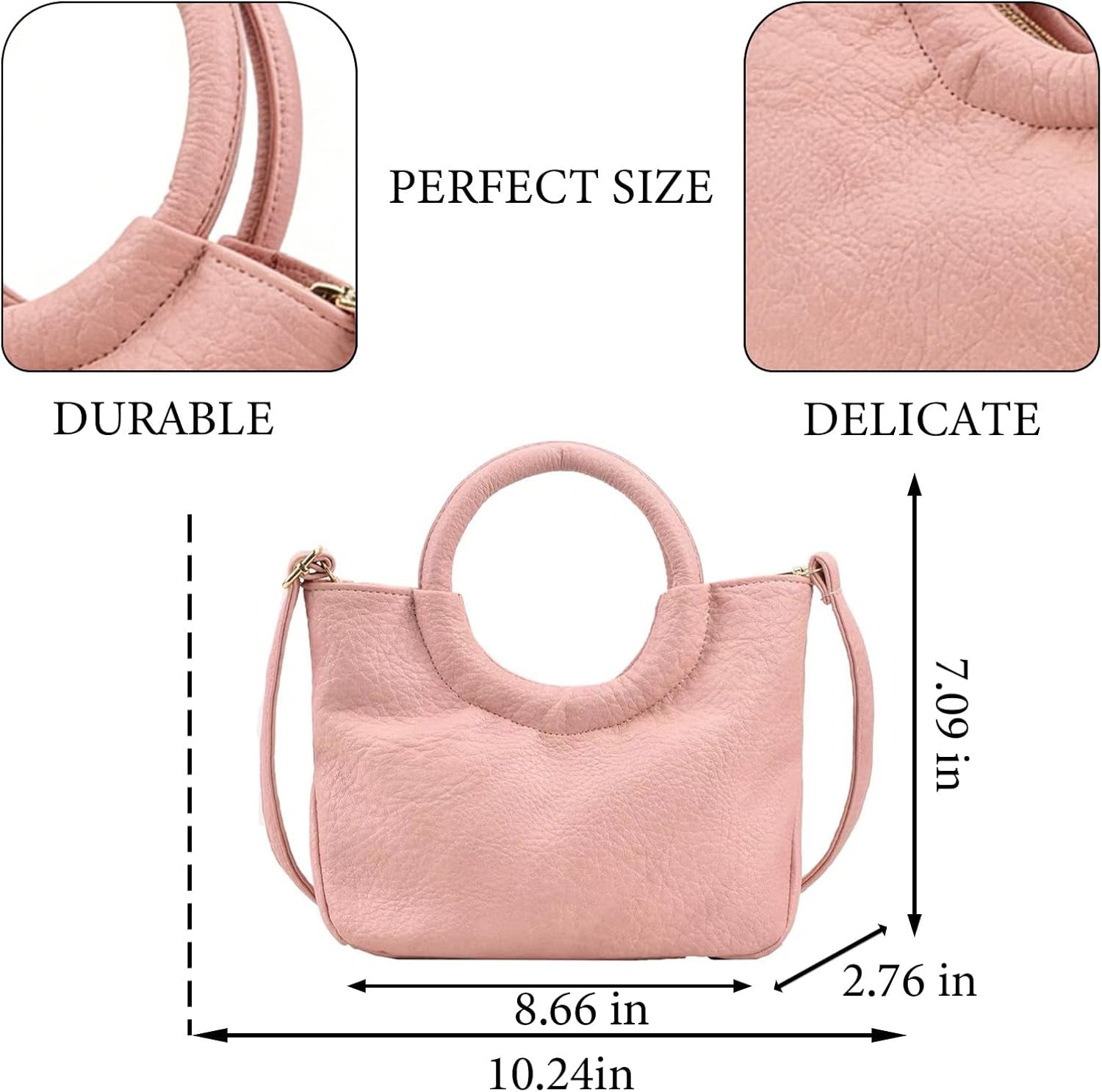 Women Woven Handle Bag PU Leather 